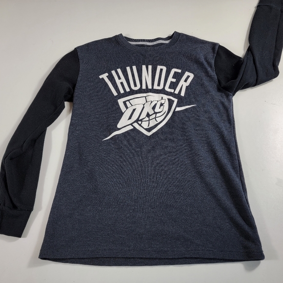 Oklahoma City Thunder Gray small/medium Long Sleeve Thermal Pullover NBA OKC - Picture 2 of 6